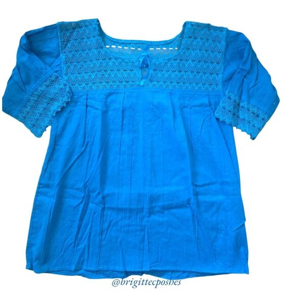 HANDMADE Traditional Laced Mexican Blouse - Picture 7 of 12